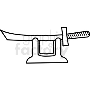 japanese samurai sword vector icon