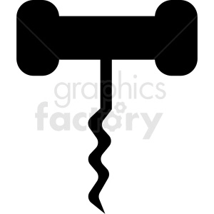 A black silhouette of a bottle corkscrew