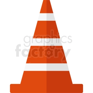 Illustration of an orange and white traffic cone.