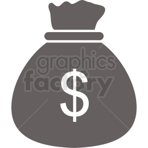 A clipart image of a money bag with a dollar sign.