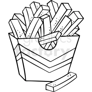 black and white french fries vector clipart