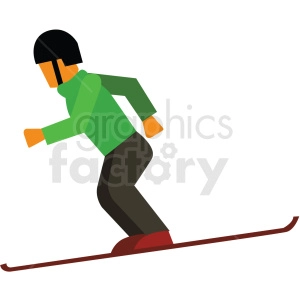 snow skiing vector clipart icon