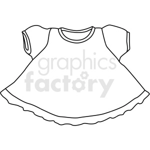 black white little girl dress vector clipart