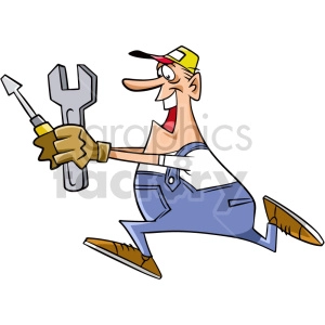 plumber running clipart