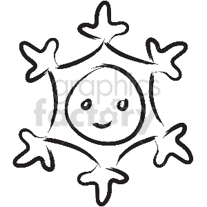 black and white snowflake vector clipart