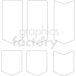 Various Shapes of Blank Badges and Shields Outline