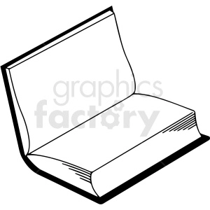 black and white open book vector