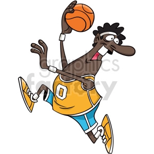 black basketball player with ball clipart