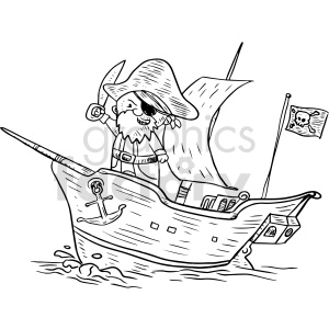 pirate clip art black and white