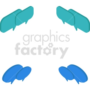 isometric chat boxes vector icon clipart 1