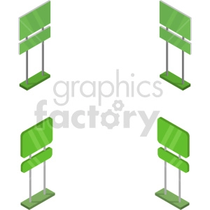isometric street signs vector icon clipart 3