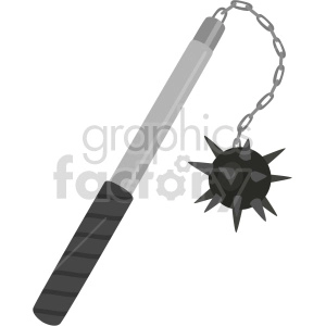 chain spiked ball club weapon vector clipart