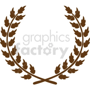 natural brown laurel wreath design vector clipart