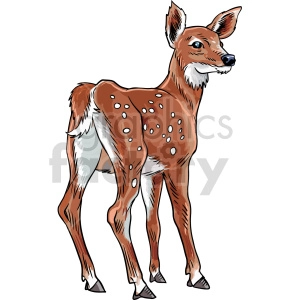 The clipart image shows a stylized illustration of a deer, with a simplified design. The image is suitable for use in various graphic design projects or as a decorative element.