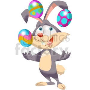 easter bunny juggling eggs cartoon clipart