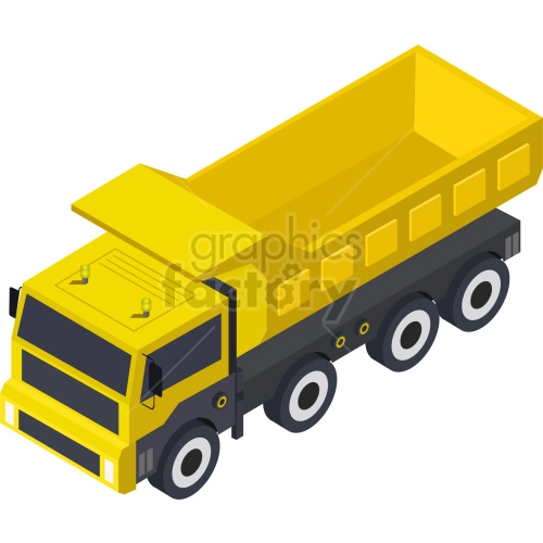 isometric long dump truck vector clipart