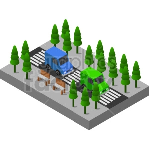 road isometric vector graphic