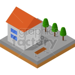 small garage isometric vector clipart