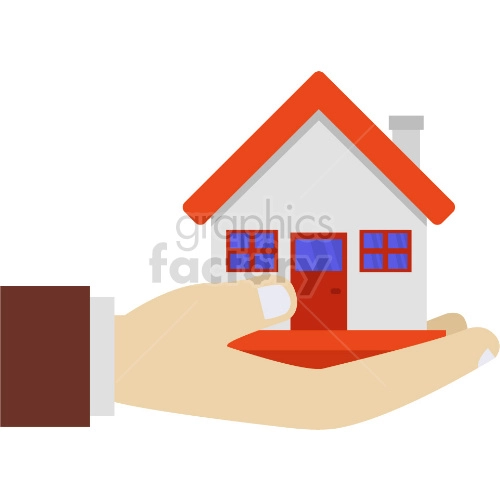house being held vector clipart