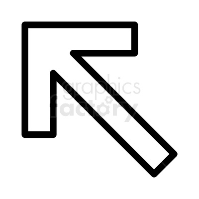 A black and white clipart image of a north-west pointing arrow within a rectangular border.