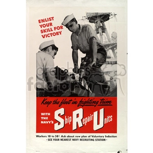 Vintage Navy Recruitment Poster for Ship Repair Units