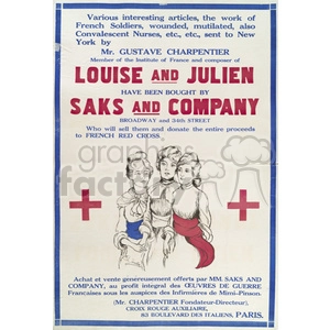 Vintage Poster Supporting French Red Cross by Saks and Company