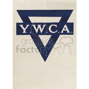 Clipart of the YWCA logo featuring a blue equilateral triangle with the letters Y.W.C.A. inside the triangle, on a white background.