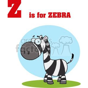 Alphabet Letter Z with picture of Zebra