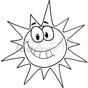 Cartoon Character Smiling Sun