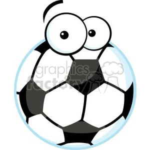 Soccer ball with cartoon eyes