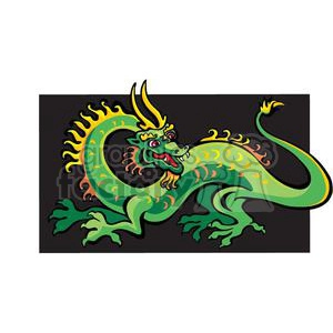 Colorful clipart image of a dragon, representing the dragon zodiac sign in Chinese astrology. The dragon is depicted in vibrant green and yellow colors with a mischievous expression.