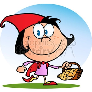 Cartoon Little Red Riding Hood with Basket