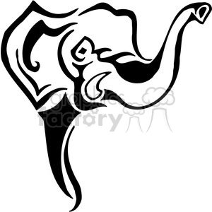 Elephant Outline Vector Design for Vinyl Decal or Tattoo