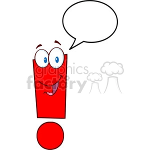 5040-Clipart-Illustration-of-Exclamation-Mark-Cartoon-Character-With-Speech-Bubble