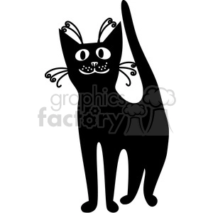 Playful Black Cat - Whimsical Feline