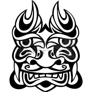 ancient tiki face masks clip art 039