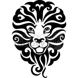 Tribal Lion Head Vector Illustration - Wild Animal Outline for Vinyl and Tattoo