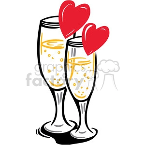 champagne glass celebrating love