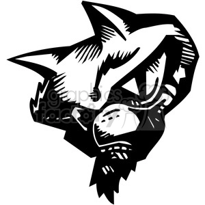 Aggressive Wild Cat Head Vector Illustration - Tattoo and Vinyl-Ready Design