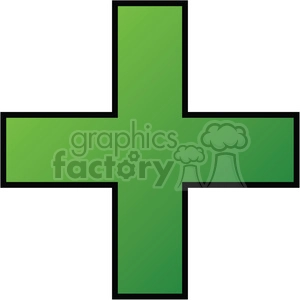 A green, bold, plus sign clipart, symbolizing addition in mathematics.