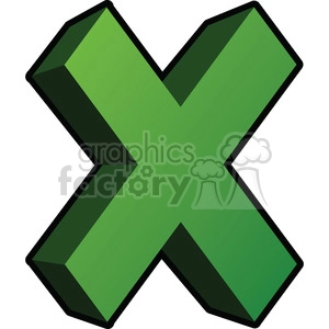 A green three-dimensional multiplication symbol depicted in a bold and geometric style.