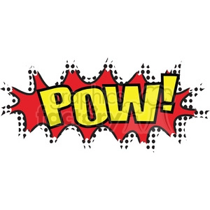 A colorful comic book-style clipart image featuring the word 'POW!' in bold yellow letters with a red and black spiked background.
