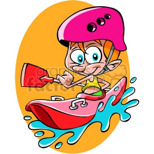 guy kayaking cartoon