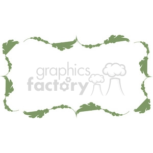 A clipart image featuring a decorative green floral frame with leafy elements surrounding a blank, white rectangular center.