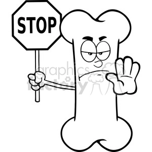 Funny Angry Bone Holding Stop Sign