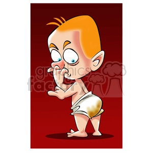 image of cartoon baby pooped pants nino sucio