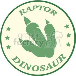 8780 Royalty Free RF Clipart Illustration Dinosaur Paw Print Green Vintage Logo Design Vector Illustration