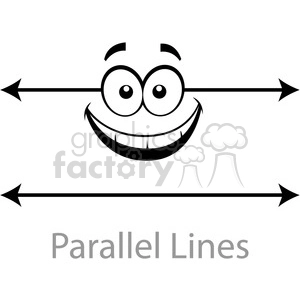 A clipart image of a smiling face formed between two parallel lines with arrows at both ends, each representing the concept of 'Parallel Lines'. The text 'Parallel Lines' is written below the image.