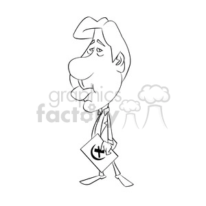 vector david duchovny cartoon character in black and white