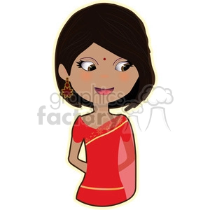 Indian Bride cartoon character vector image